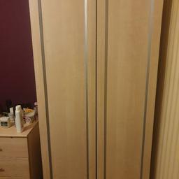Double wardrobe. Great condition.
will be dismantled for collection. It has new replacement handles as shown in pictures, never got round to putting them on. COLLECTION ONLY.