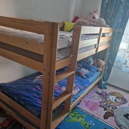 Ich verkaufe Hochbett für 2 Kinder mit Matratze und Latenrost. 2 Jahre alt.
Im gutem Zustand.
Preis ist 170€ VB