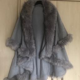 Lovely cape/jacket waterfall effect fur edged stunning on