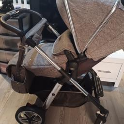 Silver Cross Pioneer Grey Travel system. Very good condition used a handful of times. From a clean pet free home. Comes with carseat and adapters, Carry cot and seat unit. Baby bag, changing mat and Rain cover.