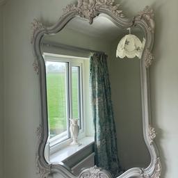 Large French Louis Wall Mirror 135cm X 84cm
This is a lovely large wall mirror with bevelled glass. Beautiful ornate detail in a neutral colour .
It measures 135cm high x 84cm wide.
Viewing welcome