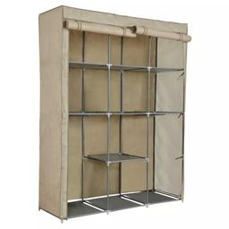 Double Modular Metal Framed Fabric Wardrobe - Jute

💥New/other, flat packed in the box💥

Polyester covering with steel frame.
Size H169, W132, D46cm.
Rail weight capacity 43kg

💥Check our other items💥