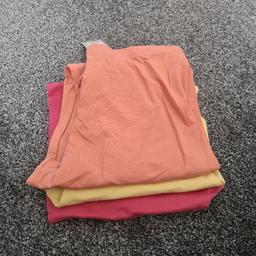 3 pairs of girls leggings brand new age 13-14 
pink, yellow and a peachy orange