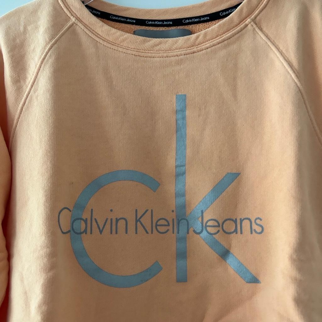 Sweatshirt Calvin Klein Jeans, lachsfarben, Gr. XS, in Top-Zustand.
Länge 51cm, Brustbreite 47cm,