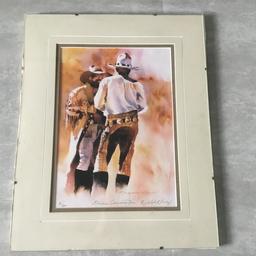 Raleigh E Kinney watercolour painting.
“Golden Conversation “ Cowboy picture
13 x 9 inch.. 80 of 200 made.
Signed by Artist.
Any checks welcome
Buyer collects Cash only