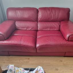 Leather sofa, chair and storage foot stool, clean and in good condition from non smoking home, 5years old from cousins cost approx £4.000 when new. Heavy solid wooden structure. Foot stool 2ft square, chair _4ft x3ft and sofa 68 in length approx. Cash only sale