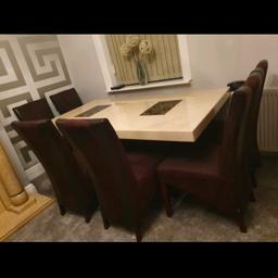 Marble dining table with 6 chairs, has few marks etc as you would expect as it’s been used. But they are hardly noticeable. £450