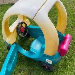 very sturdy comes with working horn and boot with life up lid. Larger than the classic coup,
Does have scratches and scuffs as seen in picture but does not affect the function of the car.