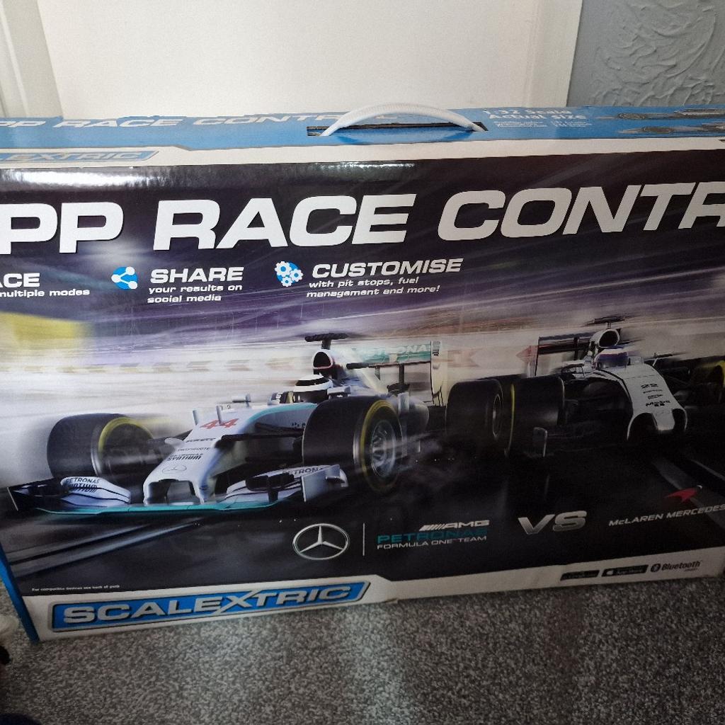 Scalextric, only been out of box once, Mercedes vs Mclaren, can connect to Bluetooth. Collection only