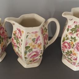 lovely set of three different size Jugs. One jug got a small chip see photo.