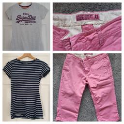 2 jumpers- Primark
1 t-shirt- Primark
2 pairs of gloves
2 dresses- Debut Debenhams and Red Herring
1 Red Herring Black cardigan
1 pair of Superdry shorts and Superdry top
2 F and F tops
1 Love&...top brand new with labels.
All for £5!
Size 6
For sale on other sites...