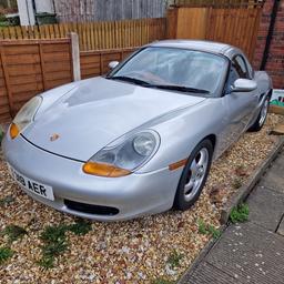 A super rare opportunity to become the proud owner of an iconic appreciating future classic Porsche Boxster 986 2.5 Litre Manual with the sought after flat 6 engine.

A very clean example finished in metallic silver with a contrasting red interior
Only covered 101,000 miles
1999 (T)
Hardtop finished in silver complete with stand also included in the sale
Heated rear screen
2 seater convertible
1,000 miles ago had a new clutch and flywheel fitted at the cost of over £1000 by an independent Porsche specialist
Sports twin exit exhaust
Factory painted red brembo Porsche brake calipers
Boxster S badge kit
Genuine Porsche vent cup holder
Electric red leather interior
Electric roof
Electric windows
5 gear manual
Bluetooth / Aux radio with CD player
1 key
5 spoke unmarked alloy wheels
Newly fitted rear tyres
Lots of service history and receipts of all work completed to date
Runs exactly as it should

Selling my pride and joy only due to an expanding family.
No Swaps or PX please