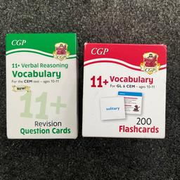 Vocabulary flash cards and verbal reasoning cards. Used for 11+ exams.
