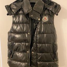 Moncler vest gilet for sale paid a lot of money many years ago when got it new. Have the receipt somewhere, hood is removable by zip. Anyway if you have any questions just ask thanks for looking