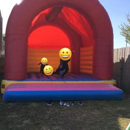 Bouncy castle 20ft x 18ft approx, can be used with 2 blowers but works fine with 1
There is a small hole on the side but does not affect the use in any way, was there before I bought it
Has been kept dry stored
(no pegs or blower)
 It’s an absolute beast of a castle the fence in the picture is 7 foot high
You will need a van and a couple of blokes to collect as very very heavy

£350 Ono