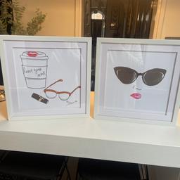 2 x wall pictures in white frames
Price for both
40cm by 40cm each frame
In good condition some minor marks on frame won’t be noticeable when up but rather be honest see photos
Collection only
Smoke and pet free home
No offers