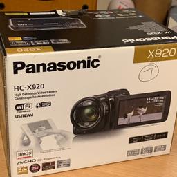 Selling this Panasonic HC X920 Camcorder - BRAND NEW Condition and Boxed, NEVER USED. Top of the range and very expensive. The quality of the video is stunning with rich colour and amazing detail. Has a manual lens ring and 3.5mm input for external microphone, Records at 50fps and in 5.1 surround sound.
A shoe adapter is included if an external microphone is to be used. Will be in its original box along with Panasonic battery, Mains charging lead, Data transfer lead, also a 32 gig SD card and brand-new soft case included. £947 was bought for a project that never got started.

This is a very good camcorder.

Contact Dan.