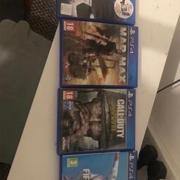 FIFA 18-19, call of duty ww2, mad max

All games work perfectly good condition never play them anyone need them gone ASAP
Want £20 for all the games 
I don’t mind any bids that are less than 20 just not under £10