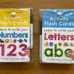 Wipe clean activity flash cards 
Learn to write letters and numbers 
Includes wipe-clean pen
RRP £5.99 each 

* PLEASE VIEW MY OTHER ITEMS - HAPPY TO COMBINE POSTAGE *

** FROM A SMOKE FREE HOME **