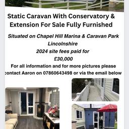 See first picture for details and viewings.
Only get intouch if you are seriously interested please.
Please email azza26@icloud.com for all information and pictures.
Situated in lincolnshire on a quiet site
All 2024 fees are paid already
Comes with all furniture
Looking for a sale before summer