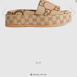 Brown Gucci sliders I have just ordered these but they are unfortunately to small for me they are a size 7 but more like a size 6 brand new pick up only ☺️
