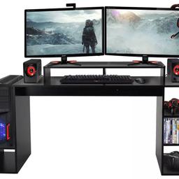 Large Gaming Desk - Black

💥New/other. Flat packed in the box💥

Made from wood effect
6 fixed shelves.
1 adjustable shelf.
Easy cable access
Size H83.5, W165, D59cm.
Under desk chair space H70, W112cm.
Maximum load capacity of desk 45kg.
Weight 35.79kg.

💥Check our other items💥