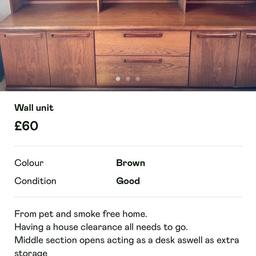 Solid wood 
Collection only 
Smoke and pet free home 
Description in image above