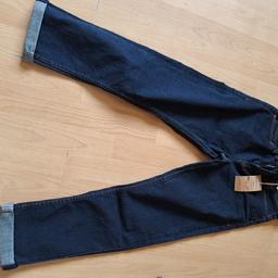 bnwt
age 9
from next
Denim jeans 
regular fit with stretch 
button and zip Fastening 
Pockets to front and back 
belt loops around the waist 
turned up at bottom of leg