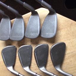Ping i3 irons 3 4 5 6 7 8 9 pw sw.
PROFORCE 95 graphite s-flex.
Heads have few marks commensurate with age but no chips shafts have no rub marks just normal wear tear. Grips are Golf Pride
good condition.
Make me a sensible offer or come and view
You can even try them as I have a net in garden..