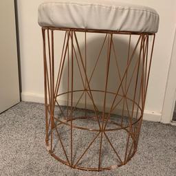 White and Rose gold bedroom buffet/ stool perfect for vanity/dresser unit