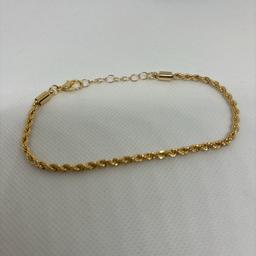 Beautiful high quality stainless steel gold rope bracelet for men or women.
