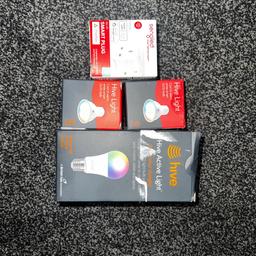 Hive b22 and 2x gu10 bulbs with sengled smart plug
Sold as seen collection moreton wirral