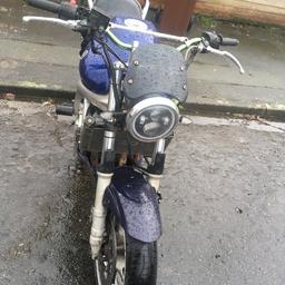 Yamaha fz6 2005 has 42k on clock mot till September 2024 quick sale needs work doing to it dint in tank missing panels. I have the v5 And 1 key and so much paperwork mot certificates for the bike. Repairs receipts It starts and runs spot on stock exhaust fat bob handle bars look more bigger than a 600. Damage to left side due to small slid the clocks are faulty from water so I just been using my phone for Speedo. Still have it. 850 or swaps