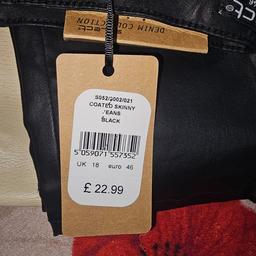 New, with tags on, from select, leather look jeans, size 18. £6. Collection oswestry