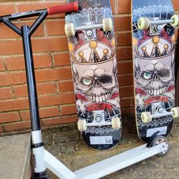 2 skateboards and 1 scooter in very good condition not used much £20