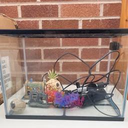 Here is a used fish tank with everything including heater pump ornament figures. The pump is only a few months old.
Collection from Solihull B92
Any questions please ask.