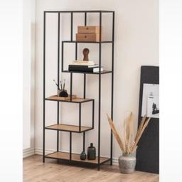 Seaford TV Table oak and black metal
H46cm W 120cm D 33cm

Seaford Shelf Bookcase, Oak and black metal
H 185 cm W 77cm D 35 cm
Can be sold separately:
Bookcase 70£
Tv stand 40£
Selling also table console for 70£