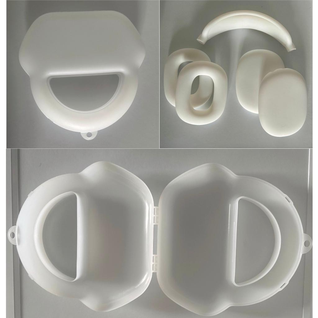 Airpods Max Headphone Case & Silicone Covers In White, used but in very good condition.
Sturdy case that fits your AirPods Max with their magnetic case on or off.
Also turn your AirPods Max all white with the stylish silicone covers for outer and inner cups and headband, add some unique style and protect your AirPods at the same time!

🚚💨 FREE Drop Off 📦 ➡️ 🏠 Within 3 mile radius of WF15 6LD.
May be able to do further for small extra charge.