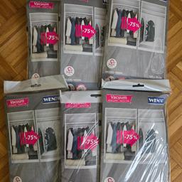 6 Wenko Vacuum Kleidersäcke. Hatte zu viel gekauft. Einzelpreis 10€ . Zusammen für 50€. Gegen Aufpreis von 6.99€ ist Versand möglich. Kein Umtausch oder Rücknahme, da Privatverkauf.