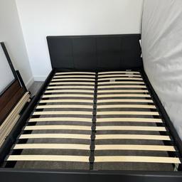 King Size ottoman Bed farme and mattress in great conditions. The mattress as some small stain but no issues to report.
-150cm×200cm bed far and mattress
-150cm×200cm Black cover for the floor
-150cm×200cm bed cover protection
Just moved in with my own bed and we are attached to it so need to get rid of the actual one