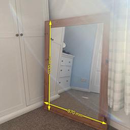 Large pine mirror for sale. Very good condition, sizes are in photograph. Collection only.