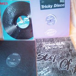 4 vinyl LPs. Rah band, step off, tricky disco and trapped. all in pristine condition.