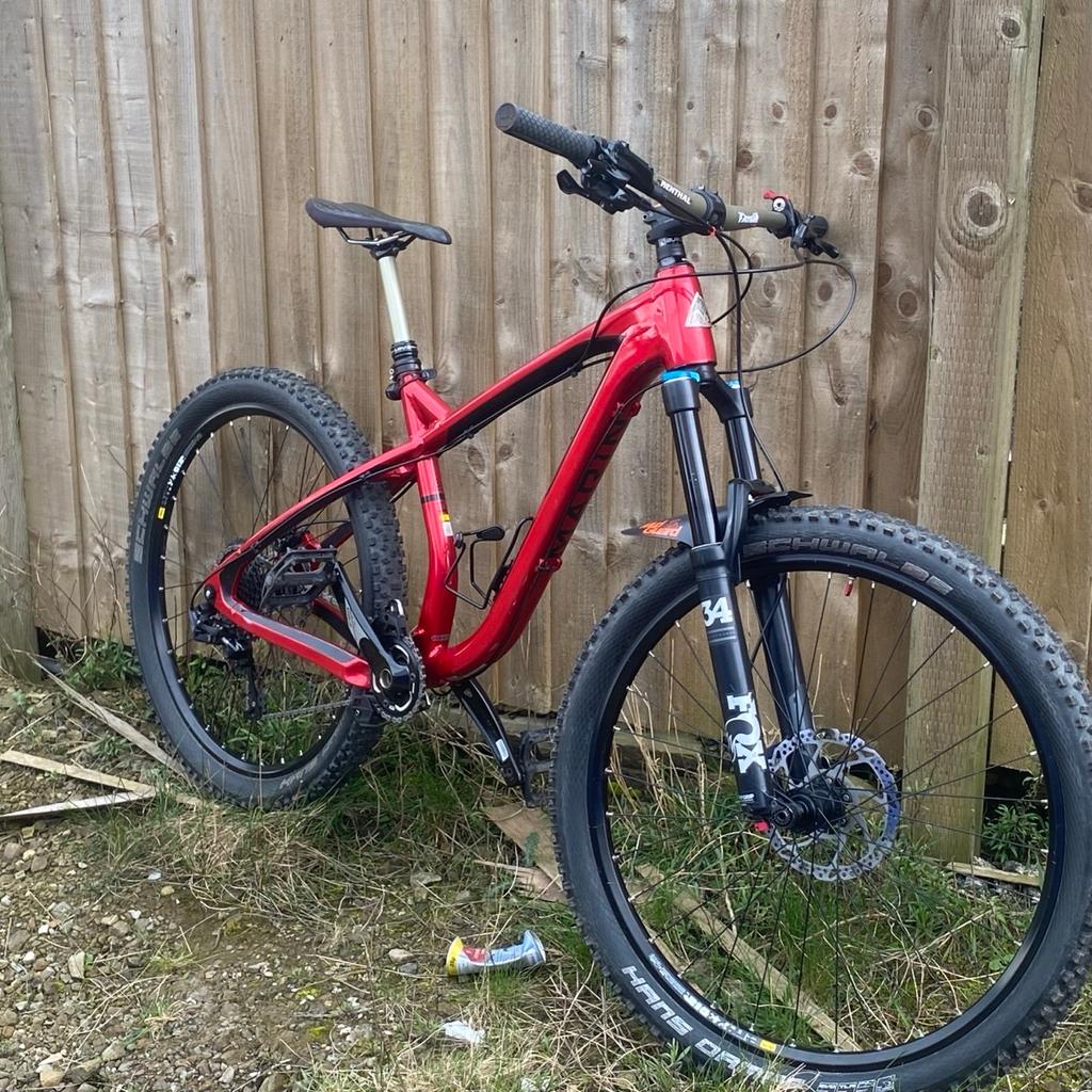 2015 Marin Rocky Ridge 27.5 medium 17.5" fr

BRAKES REAR
Shimano BR-M615 with IceTech Brake Pads, 7” Rotor

Forks fox’s 34 with 150mm travel

BRAKE LEVERS
Shimano Hydraulic

Handlebars

Renthal Fatbar 780mm x 10mm Rise.
35mm Clamp diameter.
Cut down to 780mm from the original 800mm

Grips
Marin Micro-Knurl Double Locking

STEM
Kore Aerox, 31.8mm Bar Clamp

HEADSET
FSA Orbit 1.5 ZSE, 1 1/8” Top, 1.5” Bottom

SEATPOST
KS LEV Integra, 125mm Drop, Internally Routed Remote with Southpaw Lever

And the bike as just come out the shop from a full service at Queensbury bike Mills