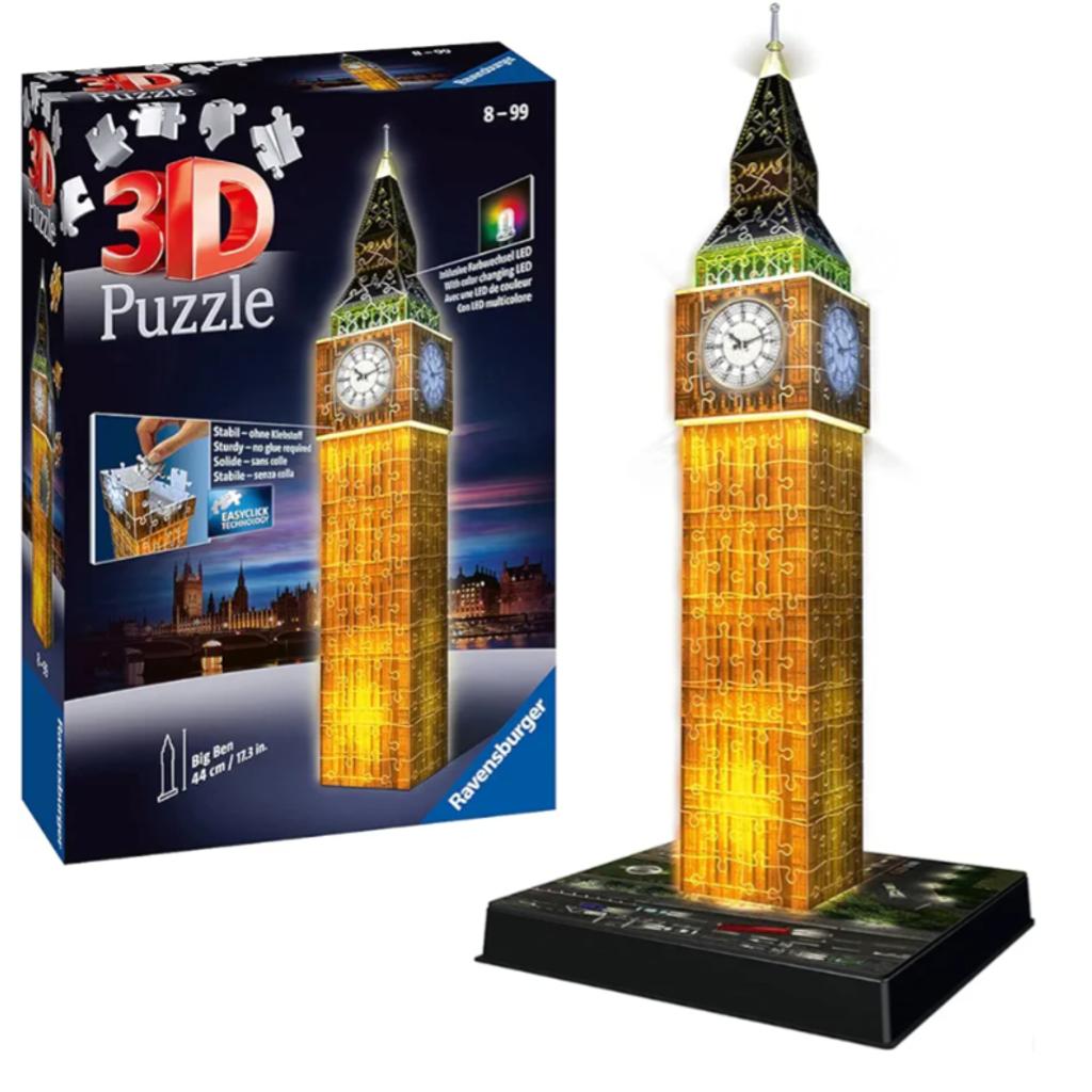 For sale: Light up 3D Big Ben puzzle. Puzzle doesn't have a box or instructions, no pieces missing and all together in a bag. Easy to do, just follow the numbers. Requires 3x AAA batteries for the lights. In very good condition.

Buyer collect from Boultham Park Road