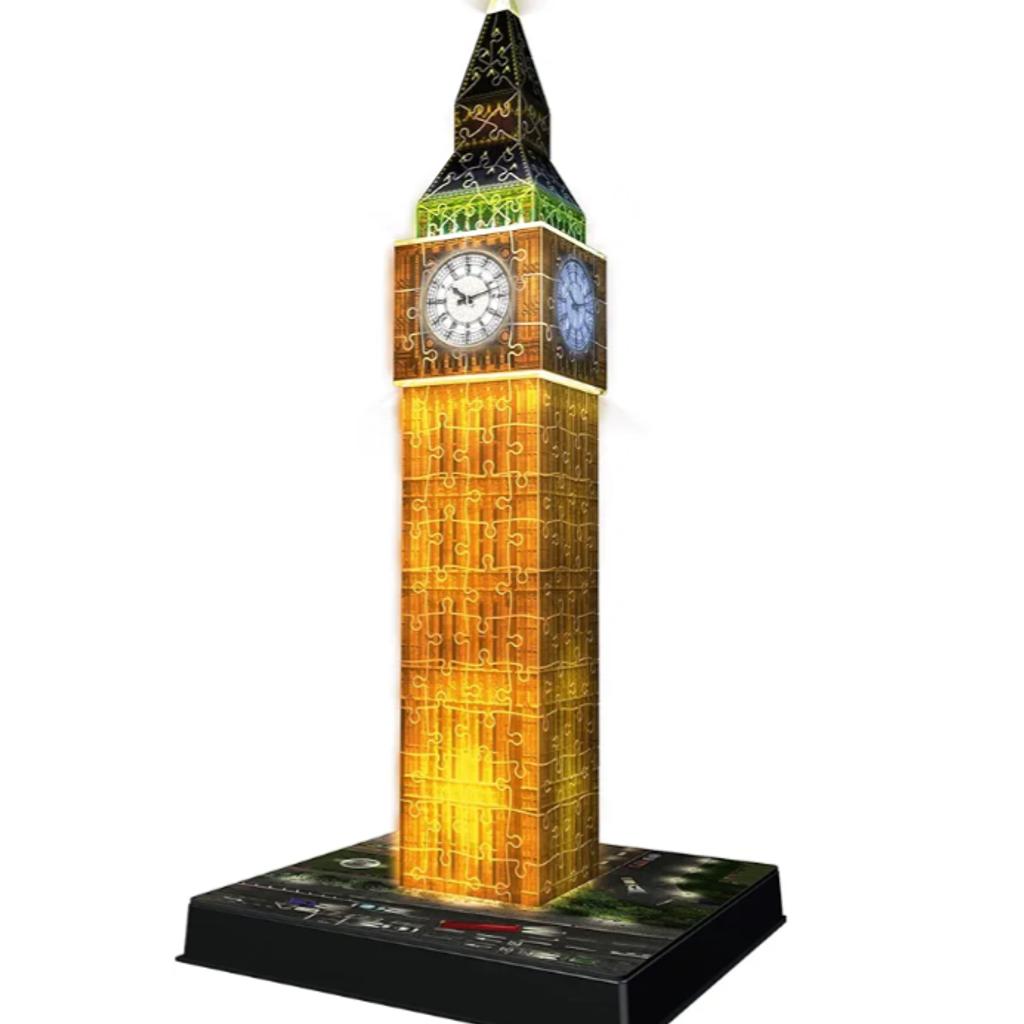 For sale: Light up 3D Big Ben puzzle. Puzzle doesn't have a box or instructions, no pieces missing and all together in a bag. Easy to do, just follow the numbers. Requires 3x AAA batteries for the lights. In very good condition.

Buyer collect from Boultham Park Road