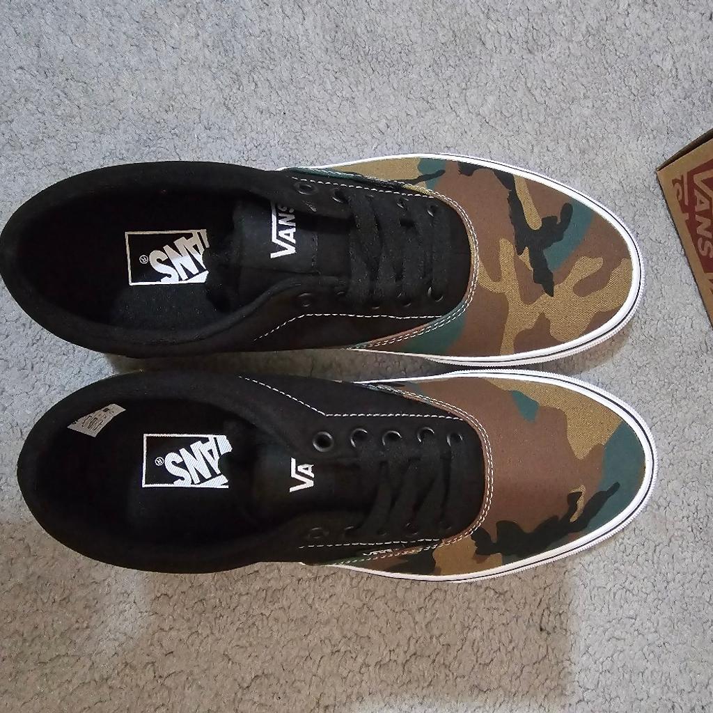 brand new size 7.5 camo vans.

unwanted gift, cannot return.

online for 45 pound, will accept 30