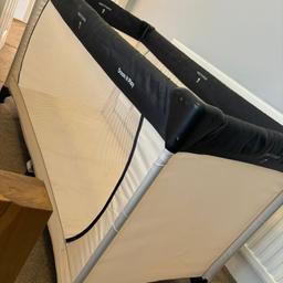 Hauck Dream n Play travel cot
Black and cream
literally takes 10-20secs to put up and down
folds up really small so ideal to take on holiday in the UK or further
bought this with the intent on taking it on many holidays but only use it once or twice
base mat included 

collection South Liverpool or could drop of if local only