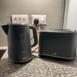 Tower Scandi kettle and toaster set

Grey, silver and pine colours.
Very good condition. Collection only.