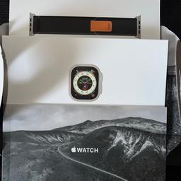 Apple Watch Ultra 49mm Titanium Case with Black/Grey Trail Loop, S/M (GPS +...

Used once to test features.
No scratches or dents/signs of wear or tear.
100% battery health.
Includes charger and box.

Selling as no use for the device required.

Comes with a brand new Silver Apple Watch strap that is adjustable.

Please feel free to drop a message.