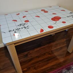 good condition dinning table with four chairs very good look afterd selling because need bigger one table length 47" and width30"